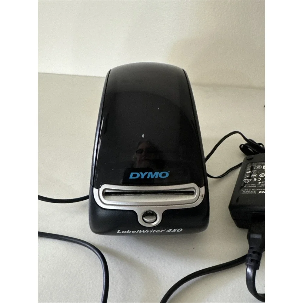 DYMO LabelWriter 450 Thermal Label Printer Model 1750110 Black Silver USB Power